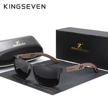 Load image into Gallery viewer, KINGSEVEN Brand Design TR90+Walnut Wood Handmade Sunglasses Men Polarized Eyewear Accessories Sun Glasses Reinforced Hinge
