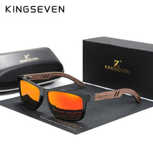 Load image into Gallery viewer, KINGSEVEN Brand Design TR90+Walnut Wood Handmade Sunglasses Men Polarized Eyewear Accessories Sun Glasses Reinforced Hinge