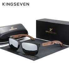 Load image into Gallery viewer, KINGSEVEN Brand Design TR90+Walnut Wood Handmade Sunglasses Men Polarized Eyewear Accessories Sun Glasses Reinforced Hinge