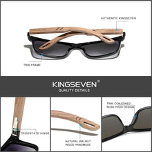 Load image into Gallery viewer, KINGSEVEN Brand Design TR90+Walnut Wood Handmade Sunglasses Men Polarized Eyewear Accessories Sun Glasses Reinforced Hinge
