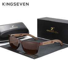 Load image into Gallery viewer, KINGSEVEN Brand Design TR90+Walnut Wood Handmade Sunglasses Men Polarized Eyewear Accessories Sun Glasses Reinforced Hinge