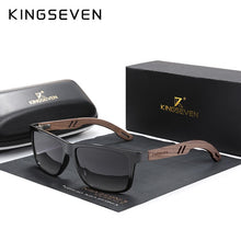 Load image into Gallery viewer, KINGSEVEN Brand Design TR90+Walnut Wood Handmade Sunglasses Men Polarized Eyewear Accessories Sun Glasses Reinforced Hinge
