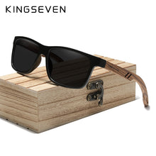 Load image into Gallery viewer, KINGSEVEN Brand Handmade Natural Zebra Wood Sunglasses HD Polarized Square Lens Men Sun glasses Women UV400 Miorror Eyewear
