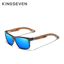 Load image into Gallery viewer, KINGSEVEN Brand Handmade Natural Zebra Wood Sunglasses HD Polarized Square Lens Men Sun glasses Women UV400 Miorror Eyewear