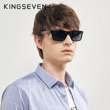 Load image into Gallery viewer, KINGSEVEN Brand Handmade Natural Zebra Wood Sunglasses HD Polarized Square Lens Men Sun glasses Women UV400 Miorror Eyewear