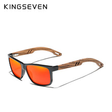 Load image into Gallery viewer, KINGSEVEN Brand Handmade Natural Zebra Wood Sunglasses HD Polarized Square Lens Men Sun glasses Women UV400 Miorror Eyewear