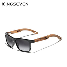 Load image into Gallery viewer, KINGSEVEN Brand Handmade Natural Zebra Wood Sunglasses HD Polarized Square Lens Men Sun glasses Women UV400 Miorror Eyewear
