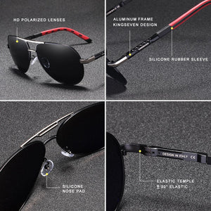 KINGSEVEN Brand Men's Aluminum Magnesium Sun Glasses Polarized UV400 Sun Glasses oculos Male Eyewear Sunglasses For Men N725