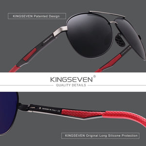 KINGSEVEN Brand Men's Vintage Square Sunglasses Polarized UV400 Lens Eyewear Accessories Male Sun Glasses For Men Zonnebril 7720