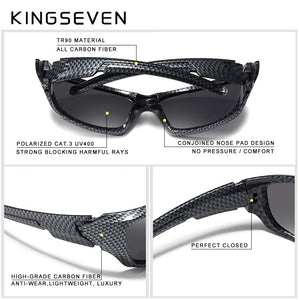 KINGSEVEN Brand Polarized Sunglasses Men Goggles Carbon Fiber Frame TR90 Material Fishing Driving Eyewear Sun Glasses Oculos