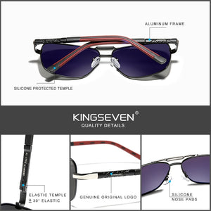 KINGSEVEN Brand Polarized Sunglasses Men Sun Glasses Fishing Square Driving Eyewear Goggles Shades With Accessories