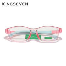Load image into Gallery viewer, KINGSEVEN Children  46mm Size Anti-blue Square  Blocking Kids Glasses TR90 Detachable Silicone Flexible  Computer Gaming Clear E