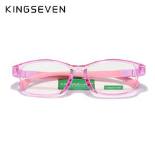 Load image into Gallery viewer, KINGSEVEN Children  46mm Size Anti-blue Square  Blocking Kids Glasses TR90 Detachable Silicone Flexible  Computer Gaming Clear E
