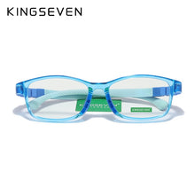 Load image into Gallery viewer, KINGSEVEN Children  46mm Size Anti-blue Square  Blocking Kids Glasses TR90 Detachable Silicone Flexible  Computer Gaming Clear E