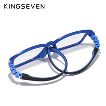 Carica l&#39;immagine nel visualizzatore di Gallery, KINGSEVEN Children  Size 50mm Anti-blue Square Blue Light Blocking Glasses Kids Boy Girls Computer Clear Eyewear Frame UV400 Fil