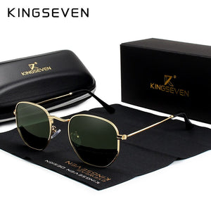 KINGSEVEN Classic Designer Round Sun glasses Female Retro Reflective Sunglasses Men Round Polarized Eyewear Oculos De Sol gafas
