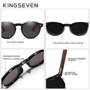 KINGSEVEN DESIGN 2023 Wooden Sunglasses For Men/Women  Mirror Lens UV400 Classic Sun Glasses With Wooden Package