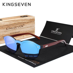 KINGSEVEN DESIGN 2023 Wooden Sunglasses For Men/Women  Mirror Lens UV400 Classic Sun Glasses With Wooden Package