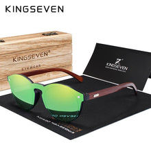 Load image into Gallery viewer, KINGSEVEN DESIGN 2023 Wooden Sunglasses For Men/Women  Mirror Lens UV400 Classic Sun Glasses With Wooden Package