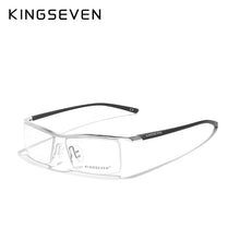Carica l&#39;immagine nel visualizzatore di Gallery, KINGSEVEN DESIGN Men Anti Blue Alloy Optical Glasses Frame Ultralight Square Myopia Prescription Eyeglasses Antiskid Silicone Co