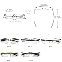 Carica l&#39;immagine nel visualizzatore di Gallery, KINGSEVEN DESIGN Men Anti Blue Alloy Optical Glasses Frame Ultralight Square Myopia Prescription Eyeglasses Antiskid Silicone Co