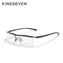 Carica l&#39;immagine nel visualizzatore di Gallery, KINGSEVEN DESIGN Men Anti Blue Alloy Optical Glasses Frame Ultralight Square Myopia Prescription Eyeglasses Antiskid Silicone Co