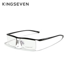 Carica l&#39;immagine nel visualizzatore di Gallery, KINGSEVEN DESIGN Men Anti Blue Alloy Optical Glasses Frame Ultralight Square Myopia Prescription Eyeglasses Antiskid Silicone Co