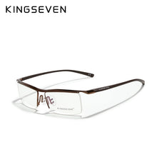 Carica l&#39;immagine nel visualizzatore di Gallery, KINGSEVEN DESIGN Men Anti Blue Alloy Optical Glasses Frame Ultralight Square Myopia Prescription Eyeglasses Antiskid Silicone Co