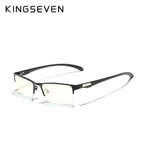Carica l&#39;immagine nel visualizzatore di Gallery, KINGSEVEN DESIGN Men TR90 Alloy Glasses Frame Male Square Ultralight Anti-Blue Light Computer Prescription Eyeglasses