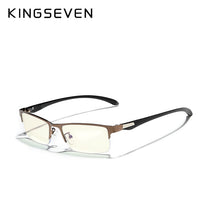 Carica l&#39;immagine nel visualizzatore di Gallery, KINGSEVEN DESIGN Men TR90 Alloy Glasses Frame Male Square Ultralight Anti-Blue Light Computer Prescription Eyeglasses
