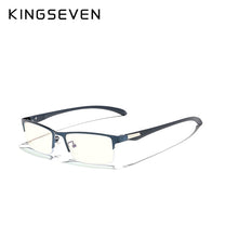 Carica l&#39;immagine nel visualizzatore di Gallery, KINGSEVEN DESIGN Men TR90 Alloy Glasses Frame Male Square Ultralight Anti-Blue Light Computer Prescription Eyeglasses