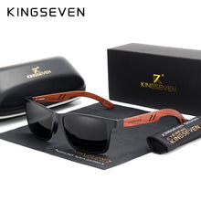 Carica l'immagine nel visualizzatore di Gallery, KINGSEVEN Designer Handmade Women Sunglasses Men Polarized Natural Bubinga Wooden+Aluminum  Sun Glasses Square UV400