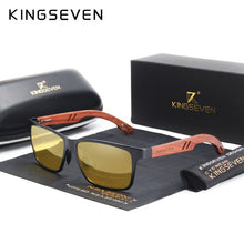 Carica l'immagine nel visualizzatore di Gallery, KINGSEVEN Designer Handmade Women Sunglasses Men Polarized Natural Bubinga Wooden+Aluminum  Sun Glasses Square UV400