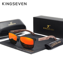 Carica l'immagine nel visualizzatore di Gallery, KINGSEVEN Designer Handmade Women Sunglasses Men Polarized Natural Bubinga Wooden+Aluminum  Sun Glasses Square UV400