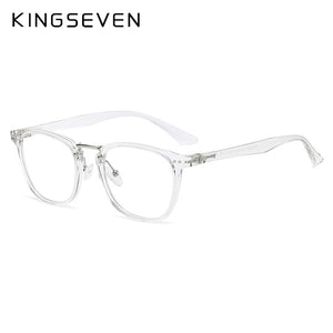 KINGSEVEN Lightproof Glasses Square Prescription Glasses Transparent Lenses Computer Glasses Women/Men
