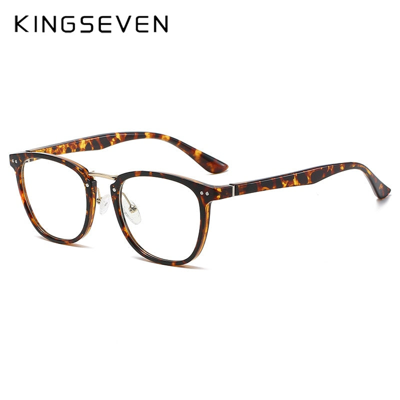 KINGSEVEN Lightproof Glasses Square Prescription Glasses Transparent Lenses Computer Glasses Women/Men