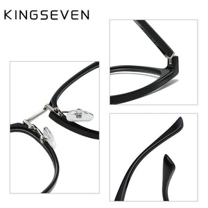 KINGSEVEN Lightproof Glasses Square Prescription Glasses Transparent Lenses Computer Glasses Women/Men