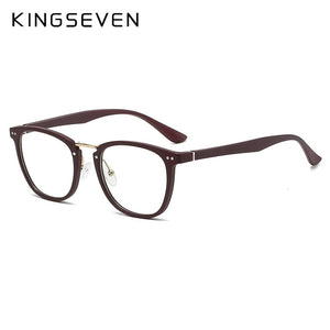 KINGSEVEN Lightproof Glasses Square Prescription Glasses Transparent Lenses Computer Glasses Women/Men