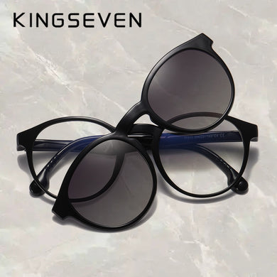 KINGSEVEN Round Anti-Blue-ray Glasses Retro Glasses Frame Magnetic Anti-UV Glasses Unisex 9587