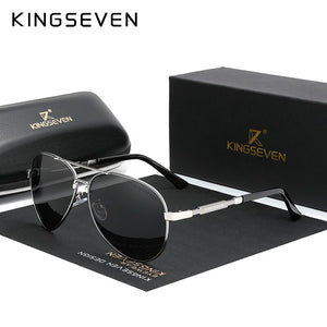 KINGSEVEN Gold Photochormic Men's Aluminum Sunglasses Polarized Sun Glasses Women Pilot Eyewear Mirror Shades Oculos De Sol