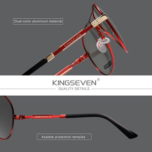 KINGSEVEN Gold Photochormic Men's Aluminum Sunglasses Polarized Sun Glasses Women Pilot Eyewear Mirror Shades Oculos De Sol