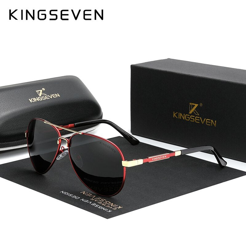 KINGSEVEN Gold Photochormic Men's Aluminum Sunglasses Polarized Sun Glasses Women Pilot Eyewear Mirror Shades Oculos De Sol