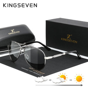 KINGSEVEN Gold Photochormic Men's Aluminum Sunglasses Polarized Sun Glasses Women Pilot Eyewear Mirror Shades Oculos De Sol