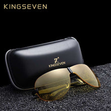 Carica l&#39;immagine nel visualizzatore di Gallery, KINGSEVEN Occhiali per visione notturna HD Polarizzati da uomo Occhiali da sole classici con lenti gialle in alluminio e magnesio per una guida sicura Gafas De Sol 