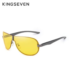 Carica l&#39;immagine nel visualizzatore di Gallery, KINGSEVEN Occhiali per visione notturna HD Polarizzati da uomo Occhiali da sole classici con lenti gialle in alluminio e magnesio per una guida sicura Gafas De Sol 