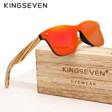 Carica l'immagine nel visualizzatore di Gallery, KINGSEVEN Handmade Brand Design Zebra Polarized UV400 Sunglasses Men/Women Mirror Lens Original Wood Eyewear Oculos de sol