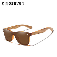 Carica l'immagine nel visualizzatore di Gallery, KINGSEVEN Handmade Brand Design Zebra Polarized UV400 Sunglasses Men/Women Mirror Lens Original Wood Eyewear Oculos de sol