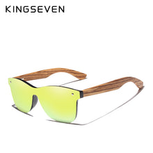 Carica l'immagine nel visualizzatore di Gallery, KINGSEVEN Handmade Brand Design Zebra Polarized UV400 Sunglasses Men/Women Mirror Lens Original Wood Eyewear Oculos de sol