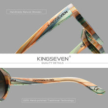 Load image into Gallery viewer, KINGSEVEN Handmade Round Bamboo Sunglasses Men Women Polarized Mirror Lens Sun Glasses Full Frame Wood Shades Custom Logo
