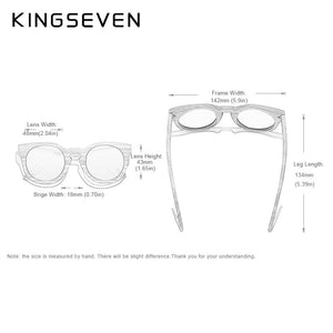 KINGSEVEN Handmade Round Bamboo Sunglasses Men Women Polarized Mirror Lens Sun Glasses Full Frame Wood Shades Custom Logo